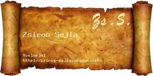 Zsiros Sejla névjegykártya